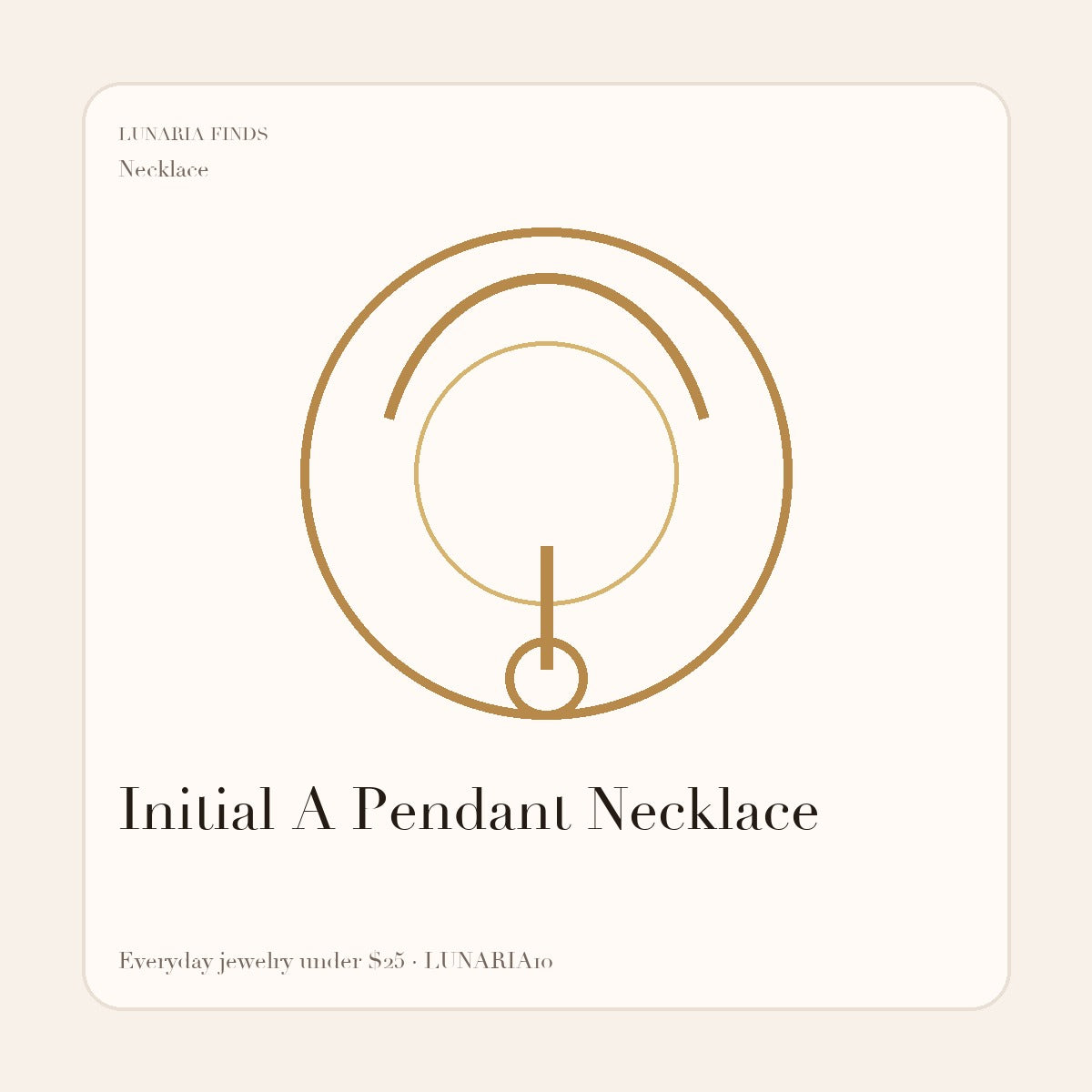 Initial A Pendant Necklace