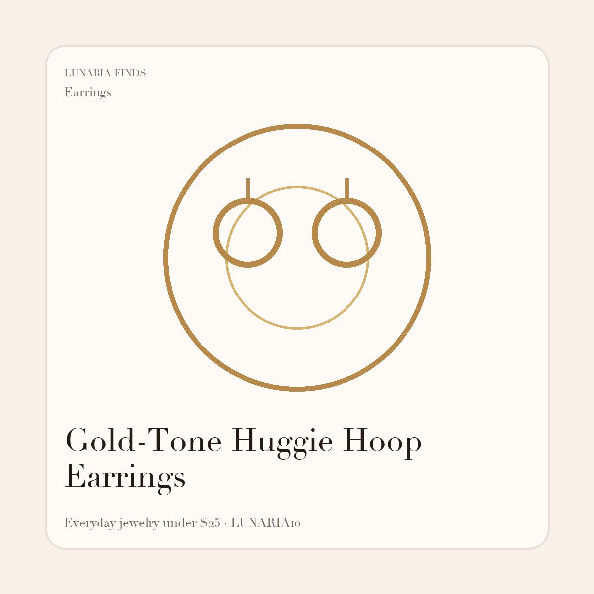 Gold-Tone Huggie Hoop Earrings