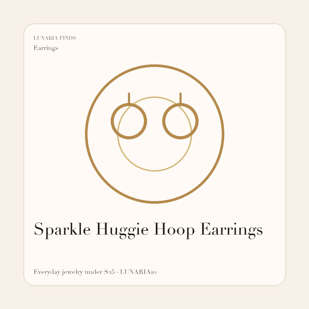 Sparkle Huggie Hoop Earrings