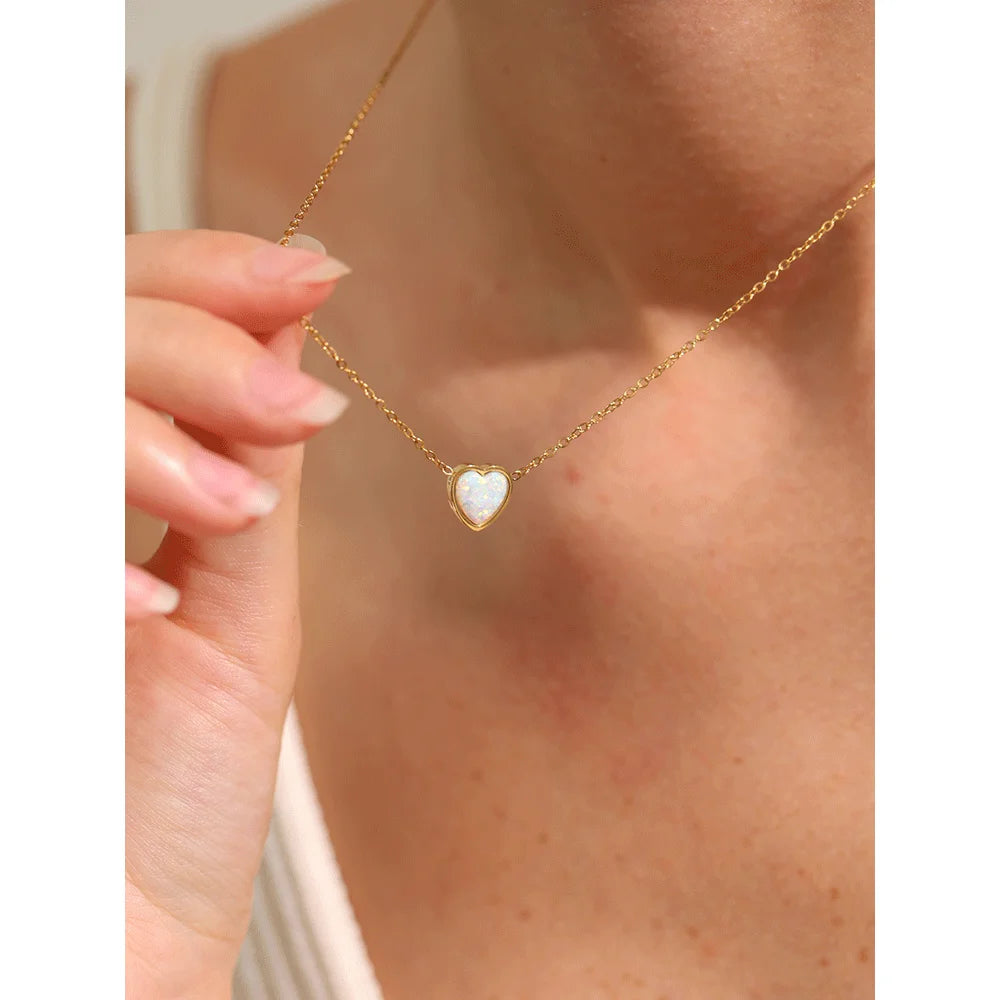 Opal Drop Pendant Necklace