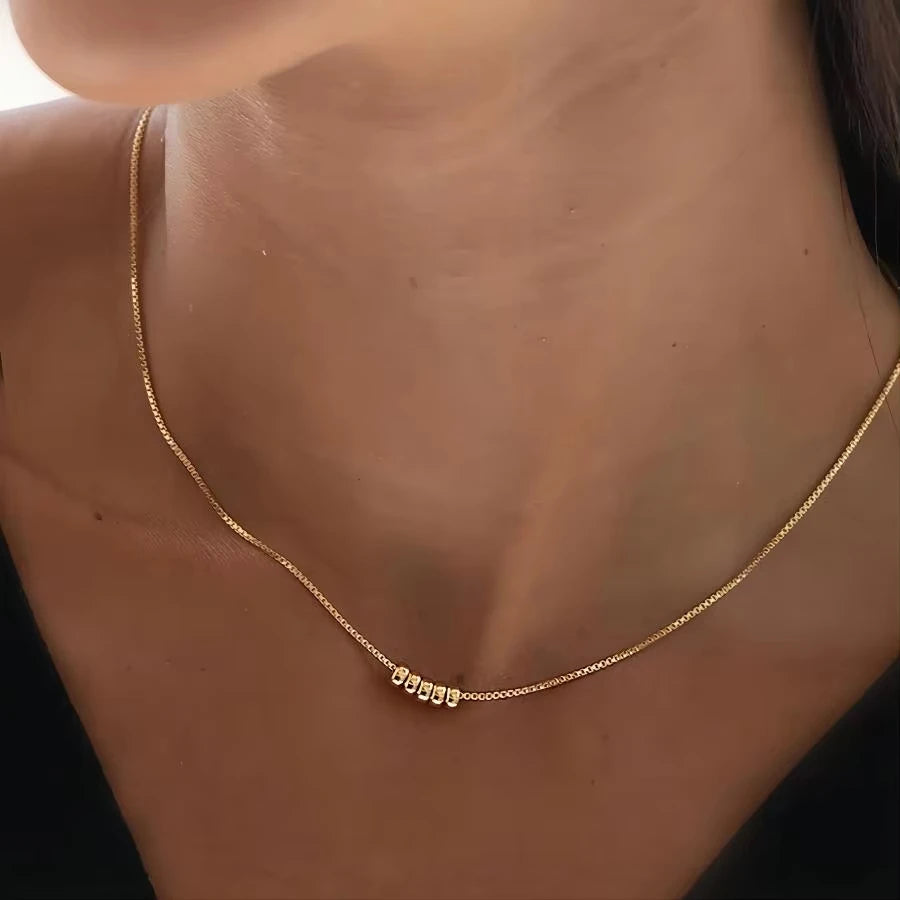 Classic Gold Bead Chain Necklace