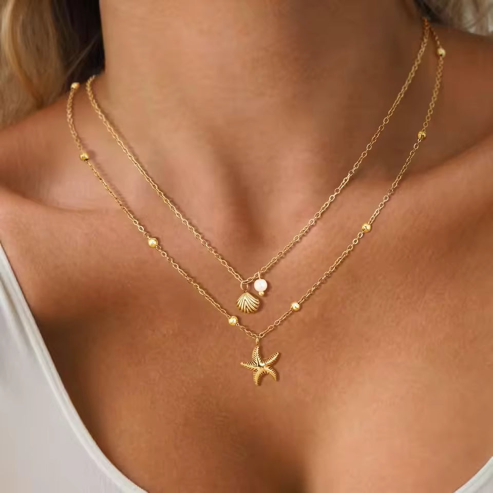 Pearl Charm Chain Necklace