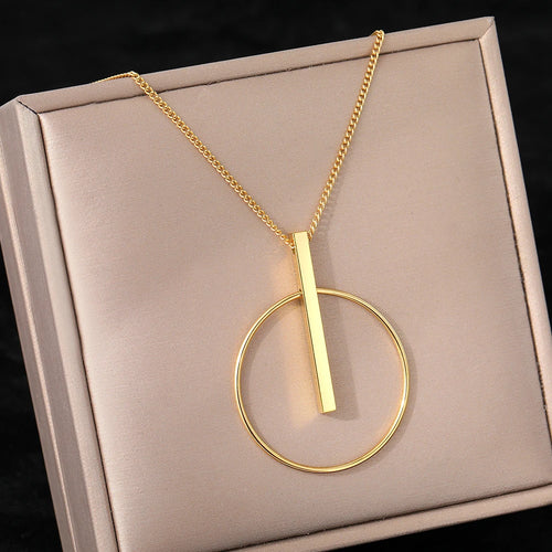 Black Enamel Pendant Necklace