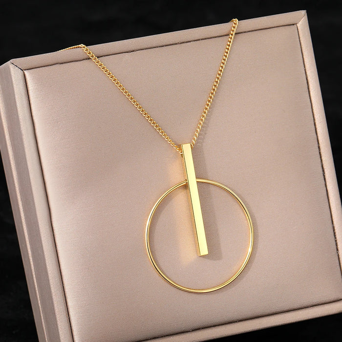 Black Enamel Pendant Necklace
