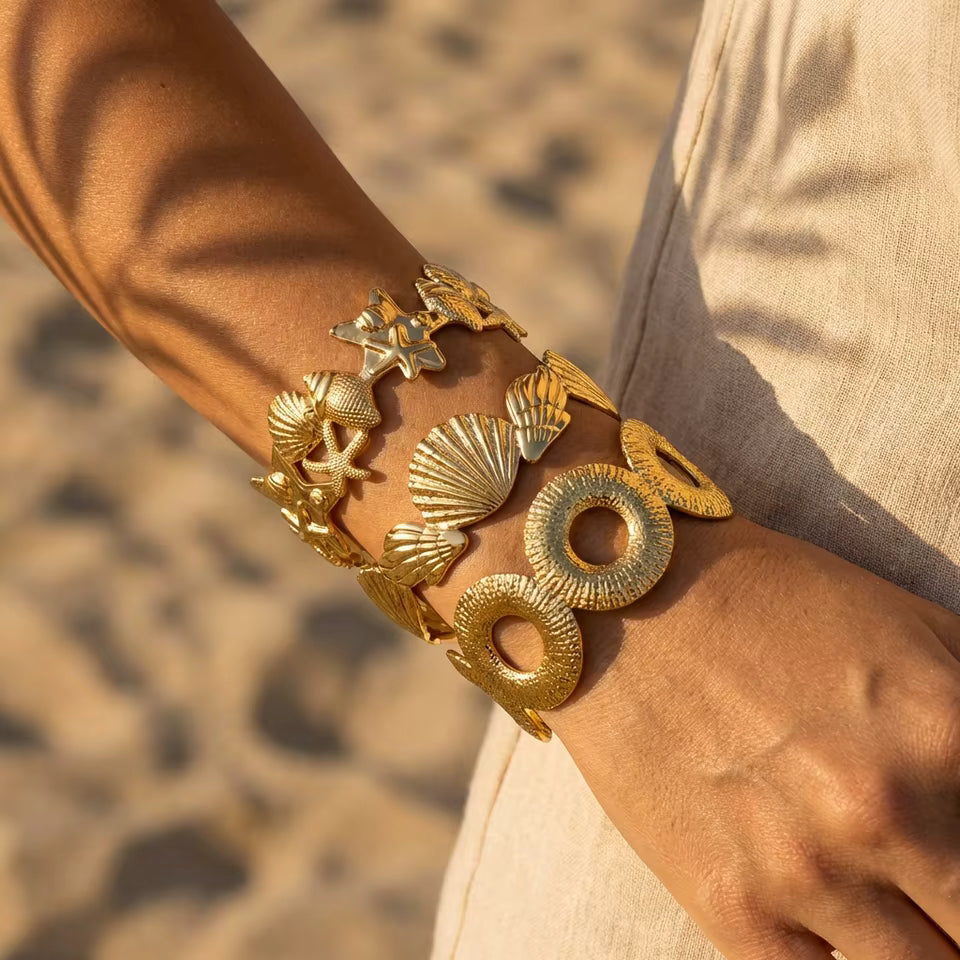 Coastal shell bracelet styling