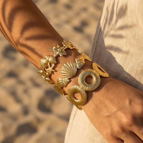 Coastal shell bracelet styling