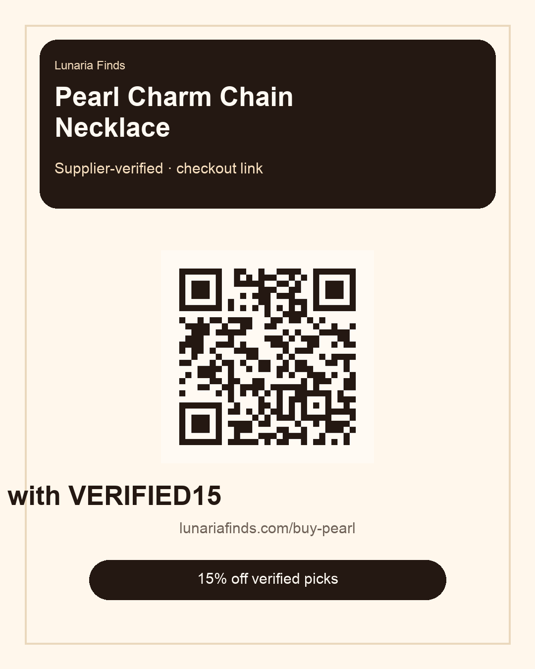 QR card for Pearl Charm Chain Necklace