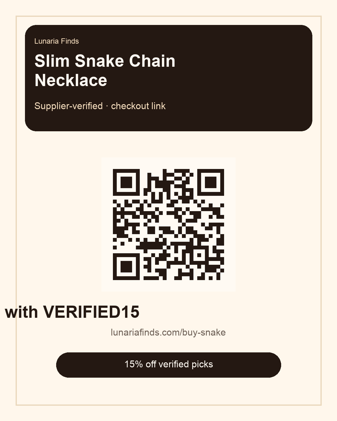 QR card for Slim Snake Chain Necklace