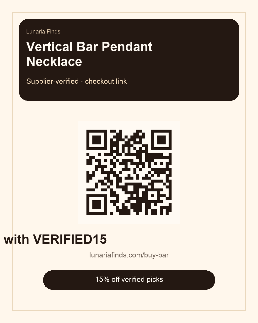 QR card for Vertical Bar Pendant Necklace
